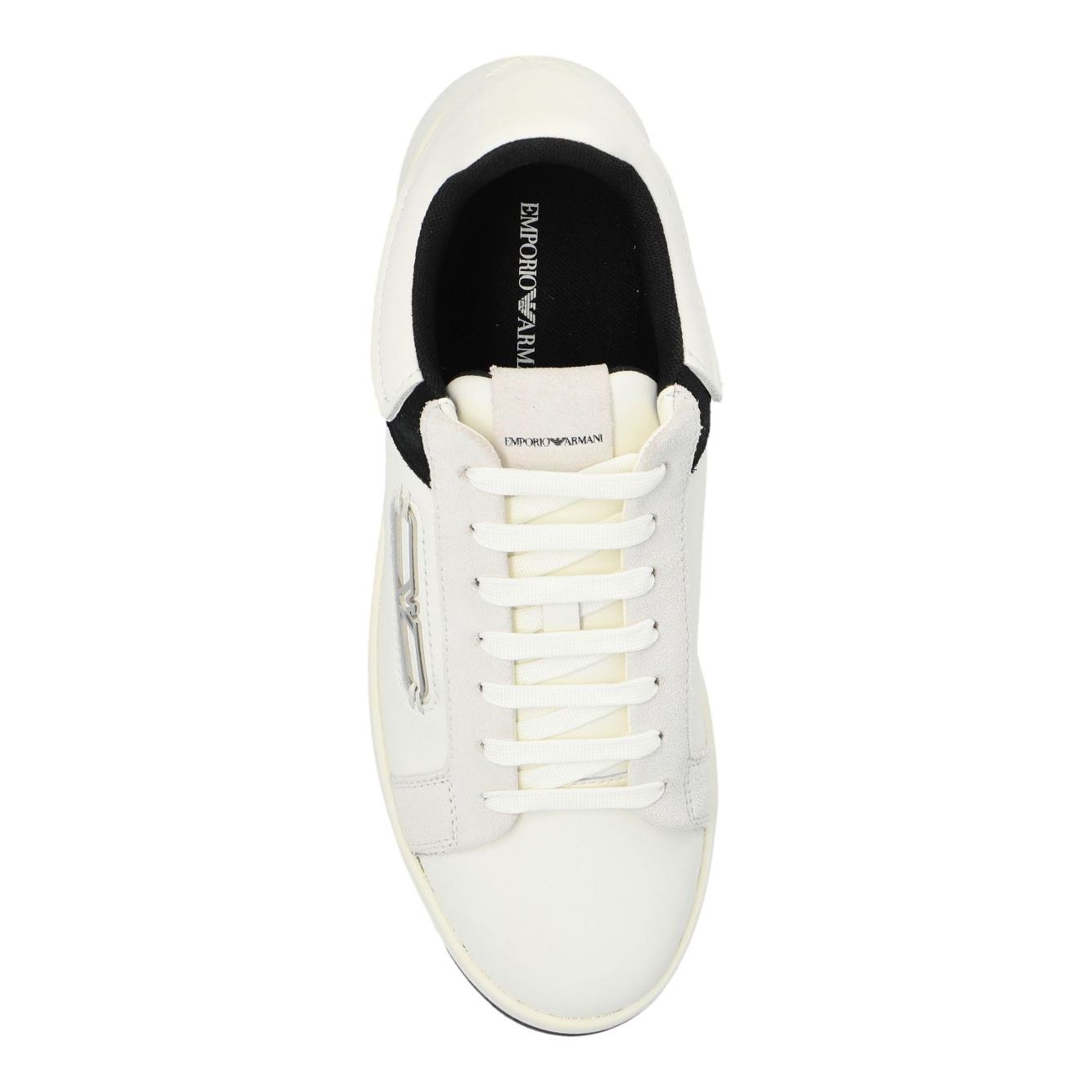 EMPORIO ARMANI EXCLUSIVE Emporio Armani Leather sneakers with suede details and eagle plaque