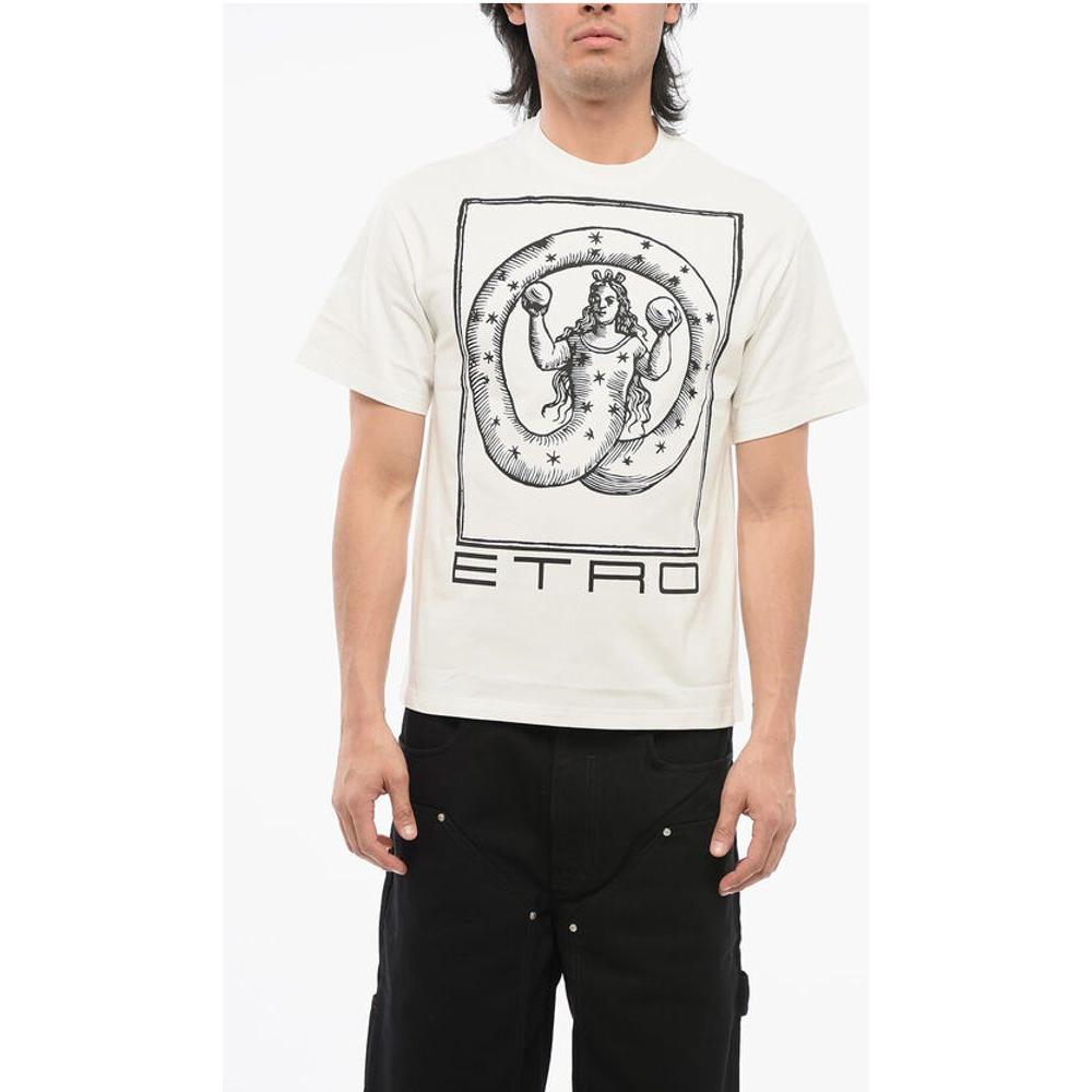 Etro Etro Crew Neck Cotton T-Shirt with Front Print ET-P629365-S