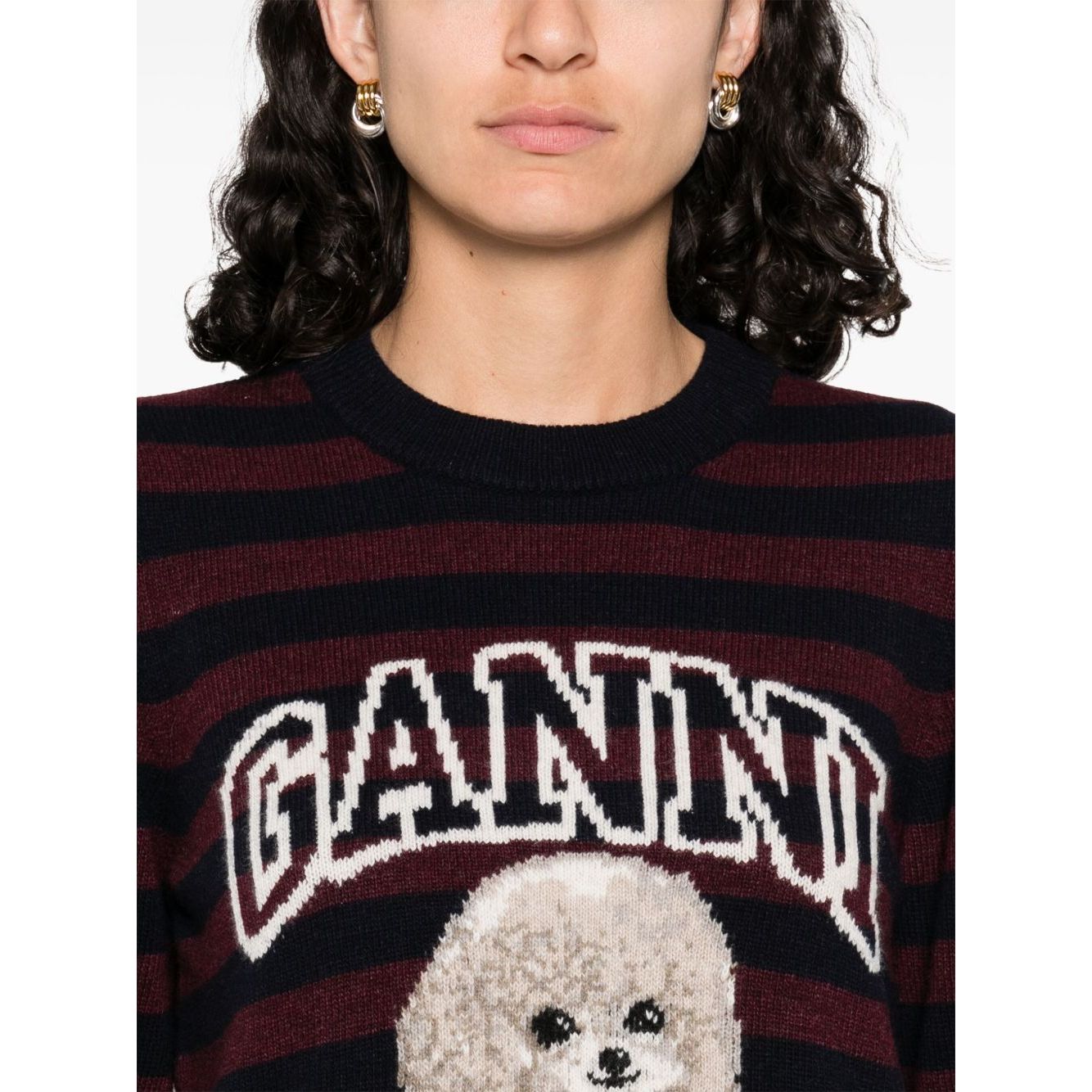 GANNI Sweaters Bordeaux Topwear