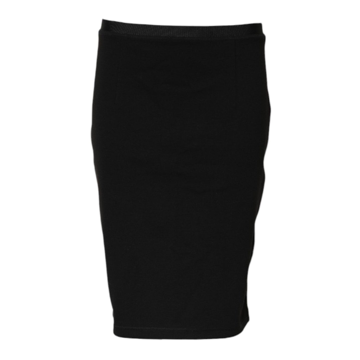 GF Ferre Black Polyester Pencil Cut Knee Length Skirt