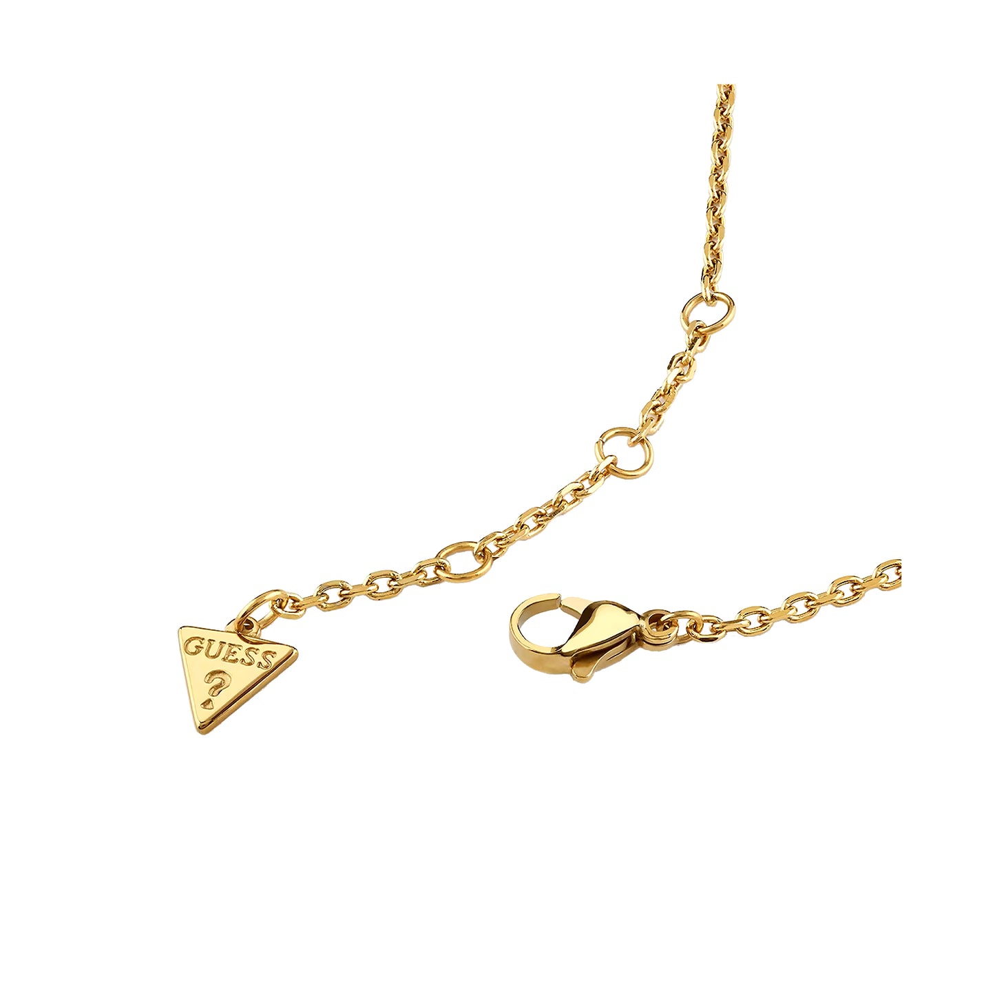 GUESS JEWELS JEWELRY Mod. JUBN04580JWYGT-U gold necklace with logo charm and clasp
