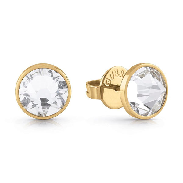 GUESS JEWELS JEWELRY Mod. JUME01343JWYGT-U gold and crystal stud earrings