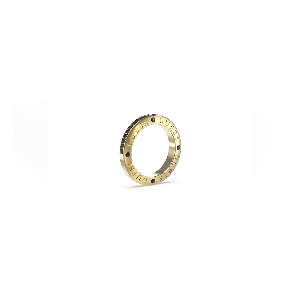 GUESS JEWELS JEWELRY Mod. JUMR03219JWYGBK62 gold ring on white background