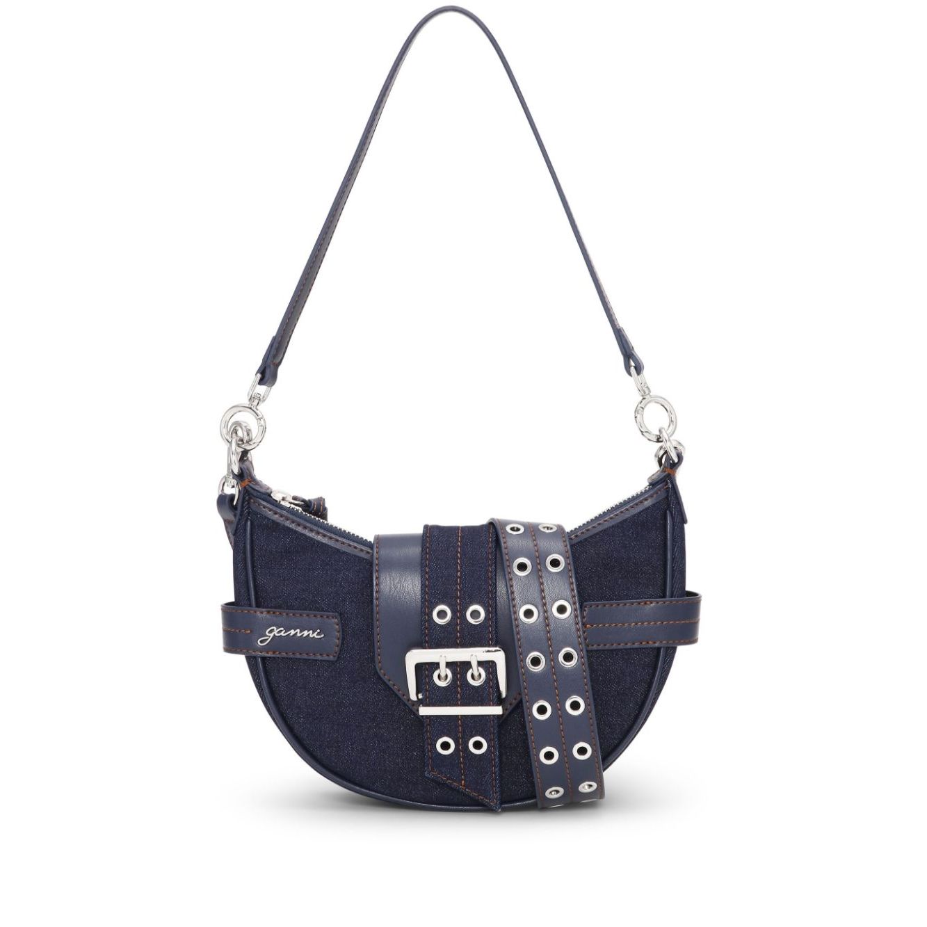 Ganni Buckle small denim cross-body bag Shoulder