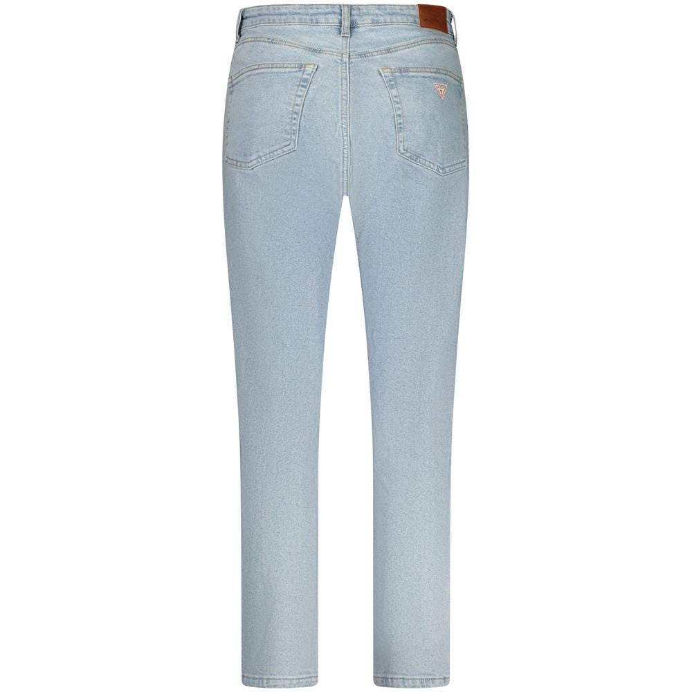 Guess Jeans Light Blue Cotton Women Skinny JeanInfuse your wardrobe with a touch of effortless chic in these Guess Jeans skinny jeans. The perfect blend of modern style and timeless comfort, these light blue denims boast a flattering fit accentuated by a