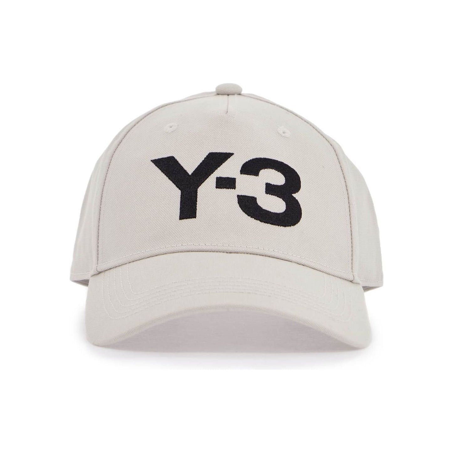 Y-3 gray cotton cap with large logo and curved brim Scarves Hats & Gloves Y-3 Light Gray