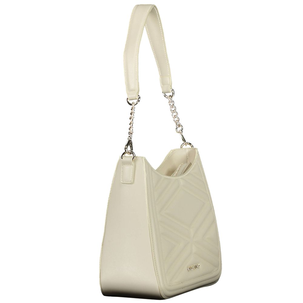 Mario Valentino Beige Polyethylene Handbag with adjustable shoulder strap and logo