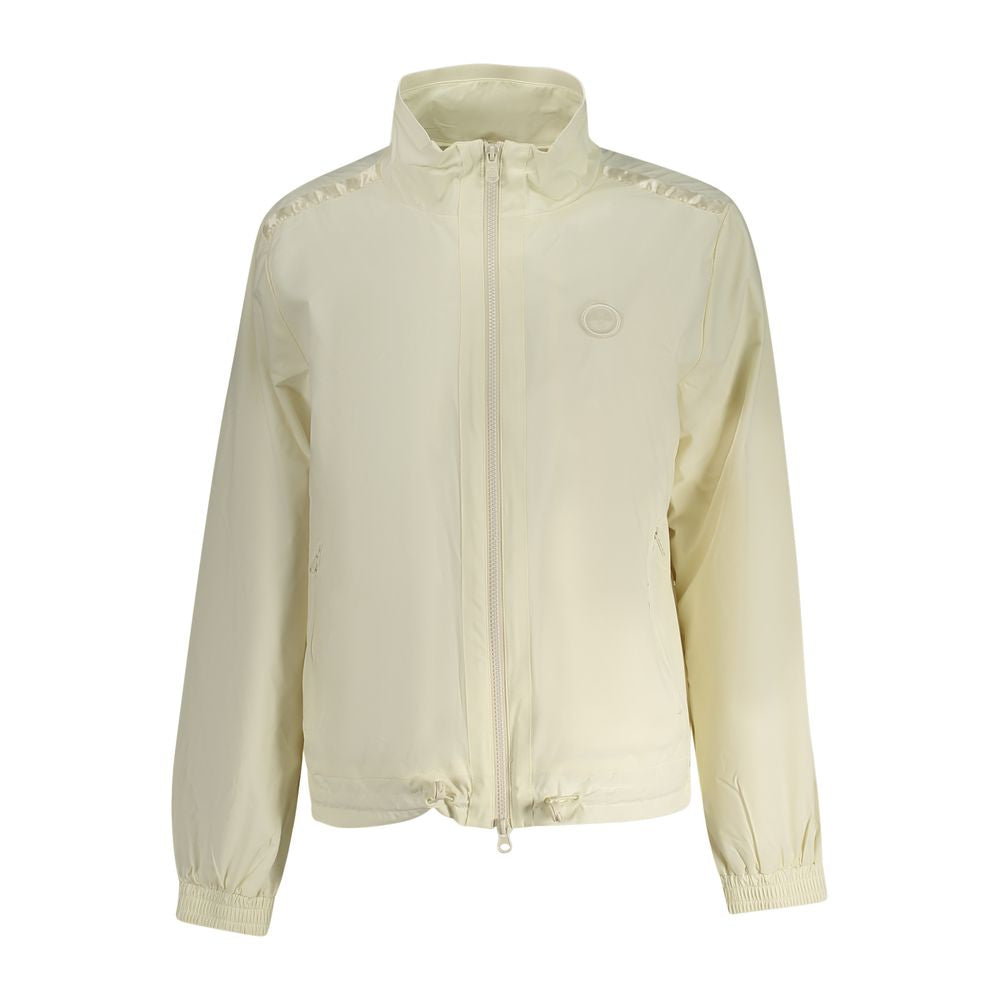 North Sails White Nylon Jackets & Coat with long sleeves, zip, contrasting details, logo, and multiple pockets.