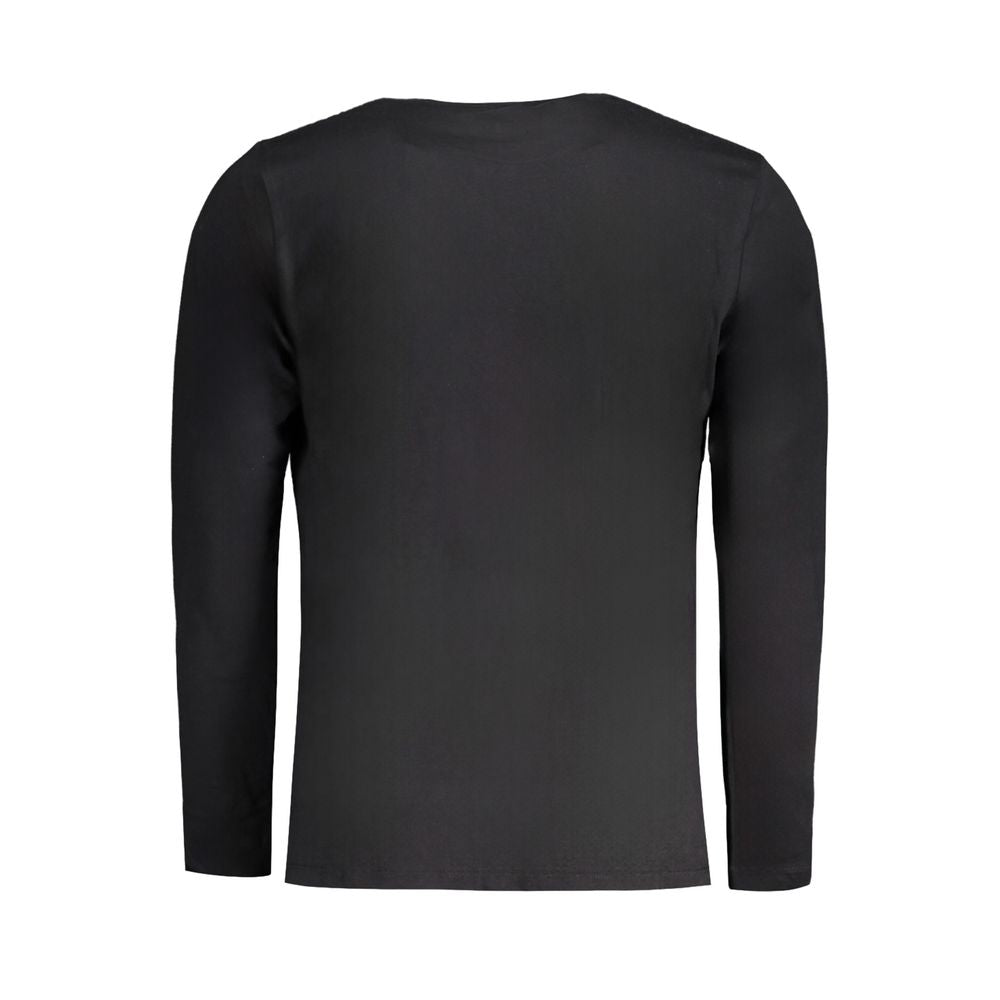 Back view of Pepe Jeans Black Cotton T-Shirt with short sleeves and regular fit, made from 100% sustainable cotton.