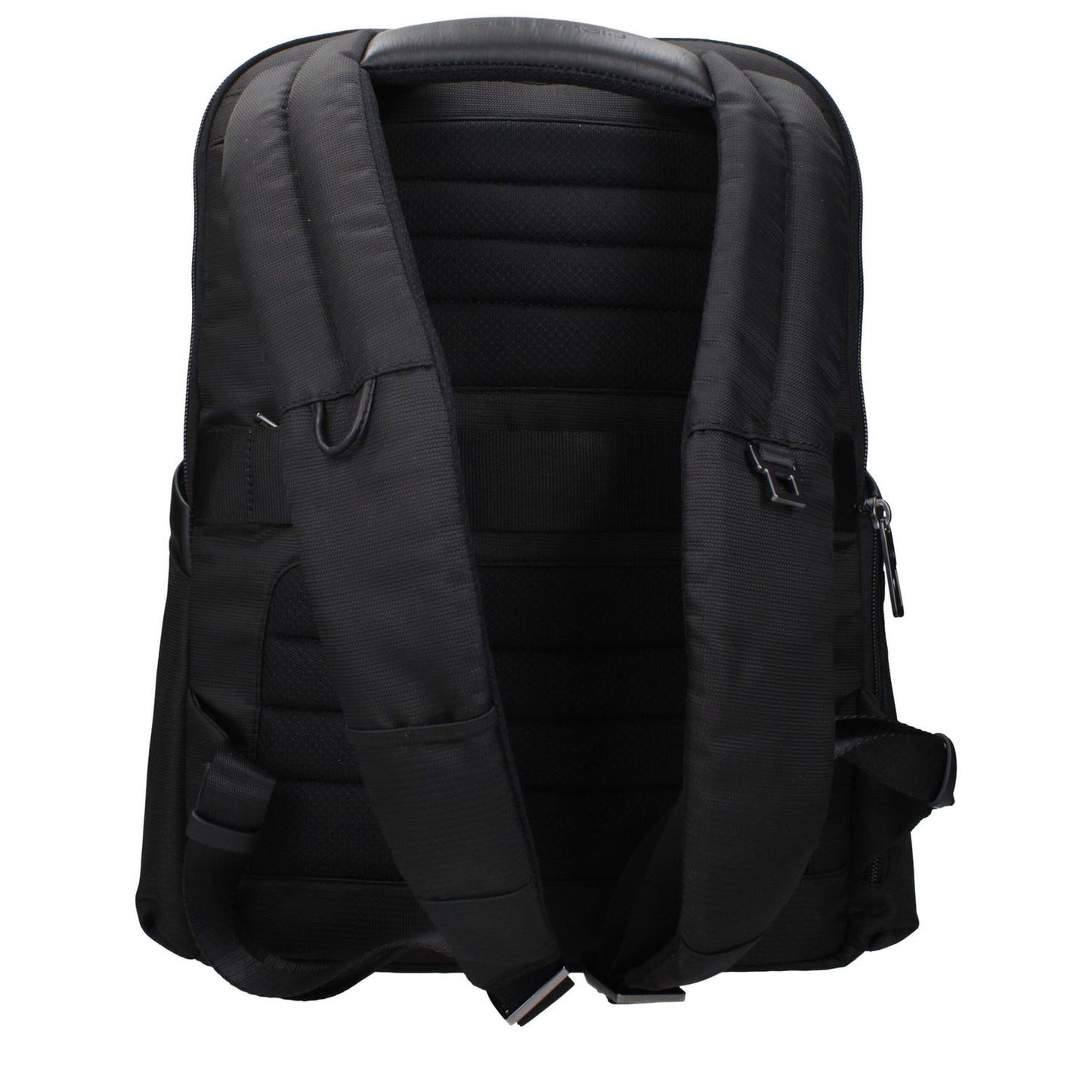 Piquadro Black Nylon Backpack with adjustable straps, back logo, and iPad/PC case. MPN: CA6220W120N, Code: F84161.