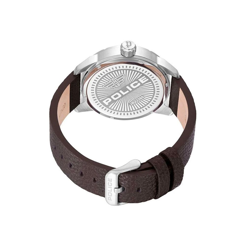 Police Brown Leather Dress Watch