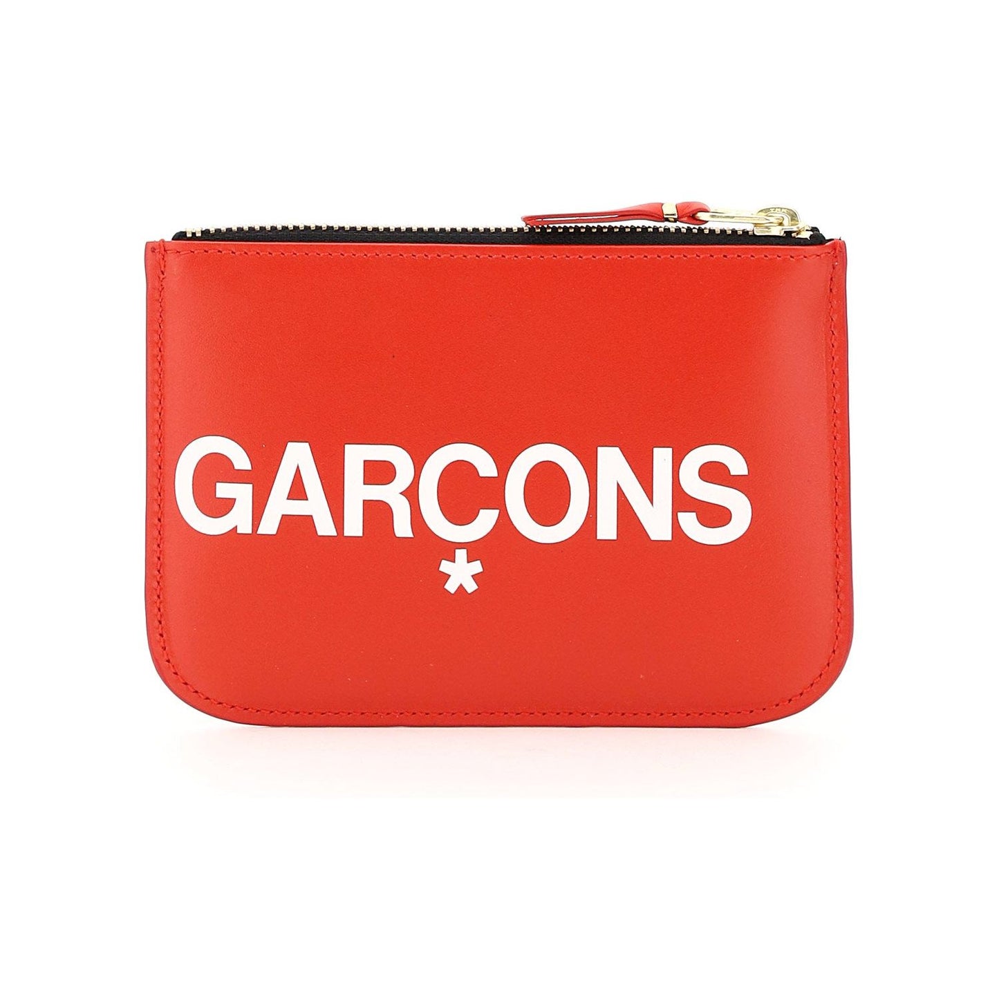 Comme Des Garcons Wallet huge logo pouch Small Leather Goods Comme Des Garcons Wallet Chocolate