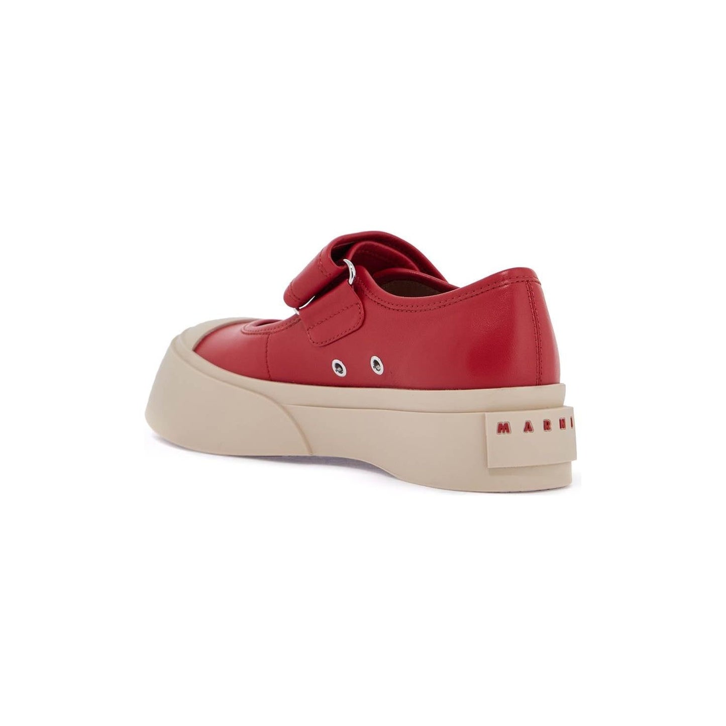 Marni intense crimson calfskin sneakers with velcro closure Sneakers Marni Gray