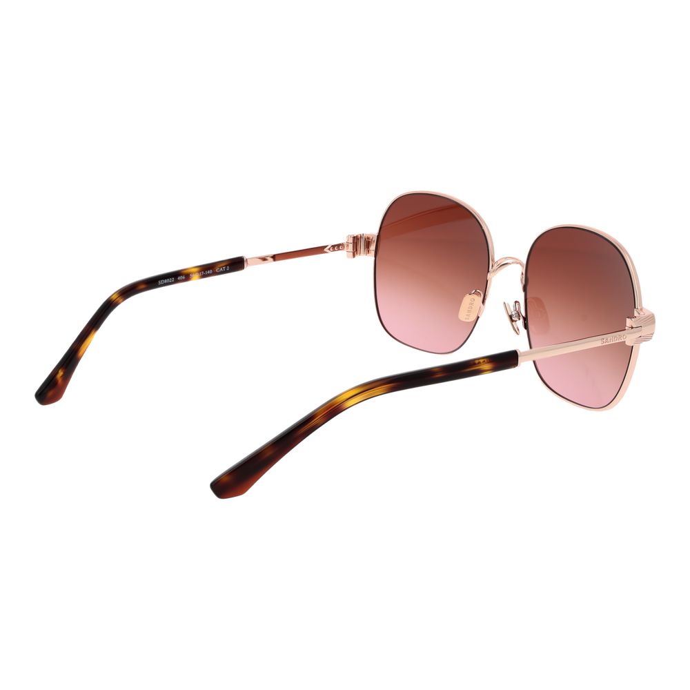 Sandro Rose Gold Acetate Sunglasses with pink gradient lenses and full-rim style, women's fashion eyewear in rose gold acetate frame.