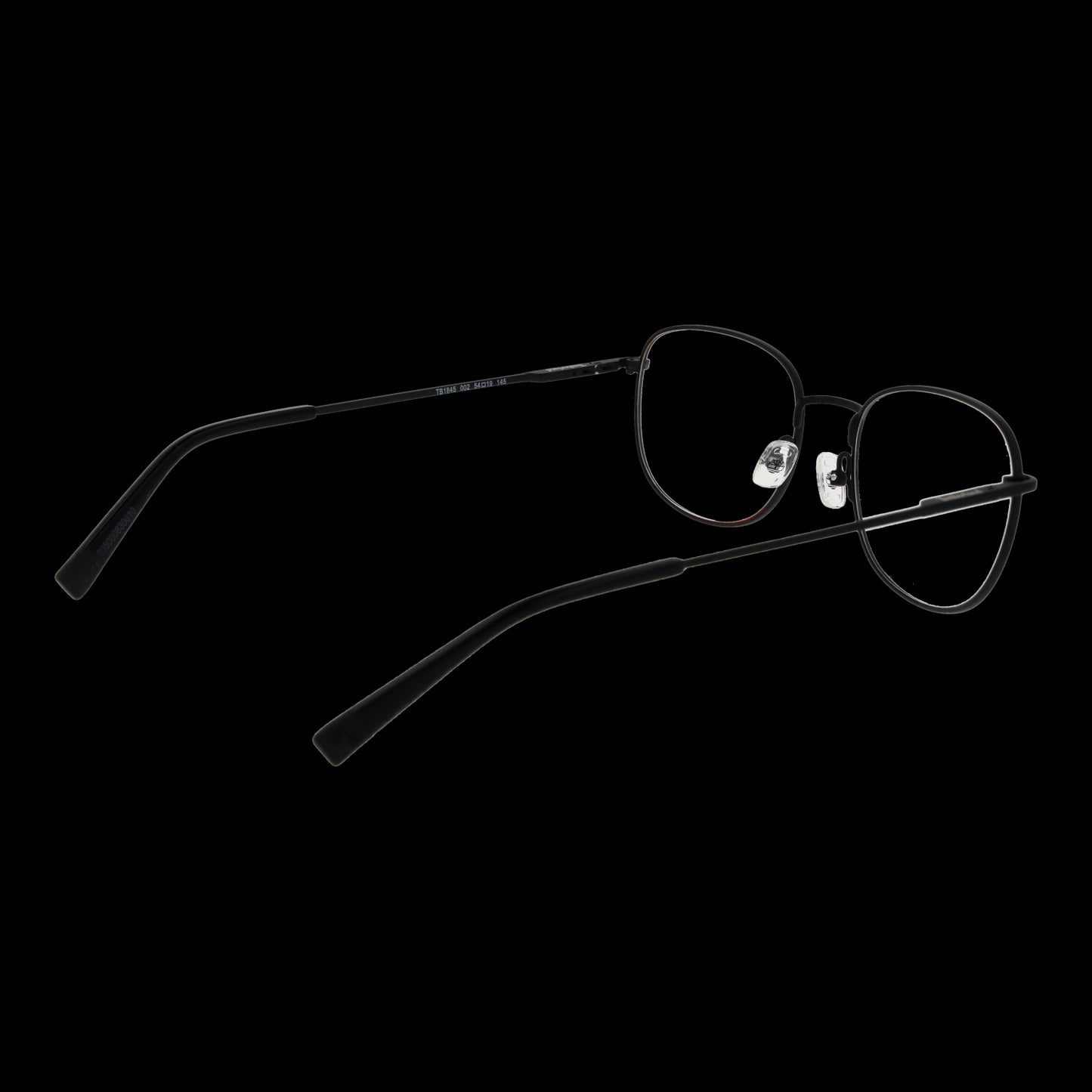 TIMBERLAND MOD. TB1845 54002 gent eyewear in black frame, side view over black background.