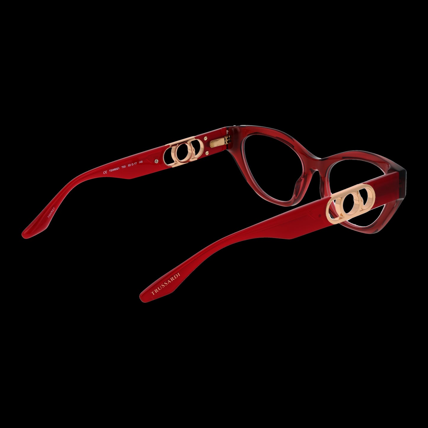 TRUSSARDI MOD. TSW6021 54T03 women's eyeglasses side view in red frame