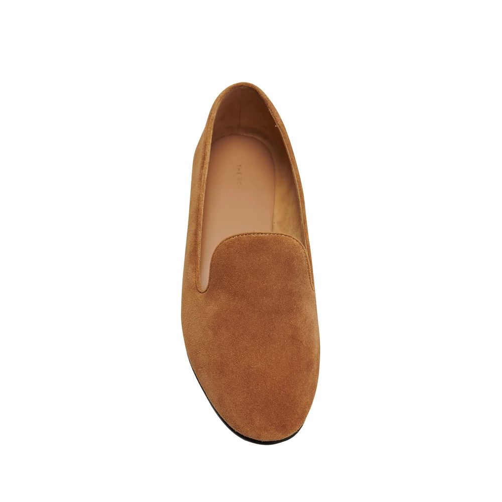 The Row Brown Calfskin Slip-On Loafers