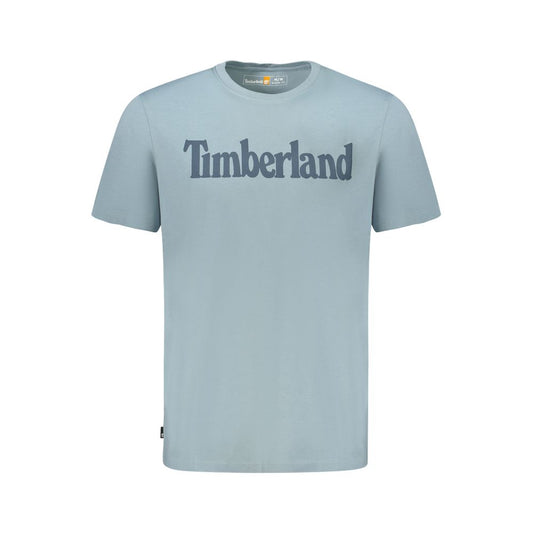 Timberland Light Blue Organic Cotton Men T-Shirt with logo