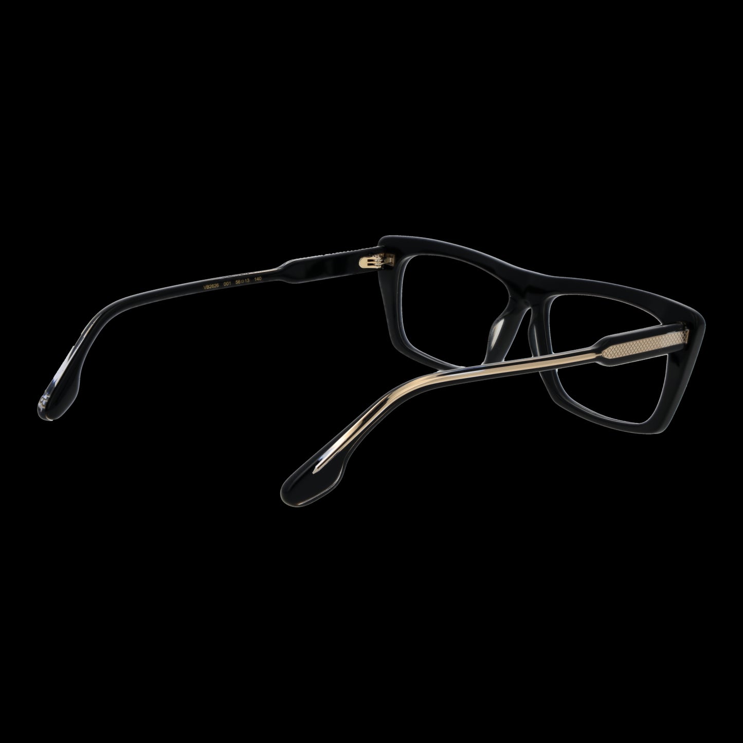 VICTORIA BECKHAM MOD. VB2626 56001 black lady's glasses side view on black background