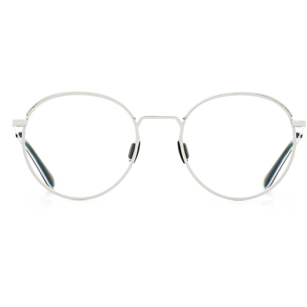 Vuarnet White Stainless Steel Glasses (Frames) with round design, model VL18220003, dimensions 55/17/145 mm, made of stainless steel.
