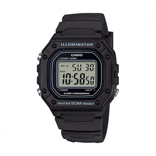 ?CASIO TIMELESS COLLECTION Mod. SPORT ILLUMINATOR WR 50M. ALARM. CHRONOGRAPH - BLACK WATCHES