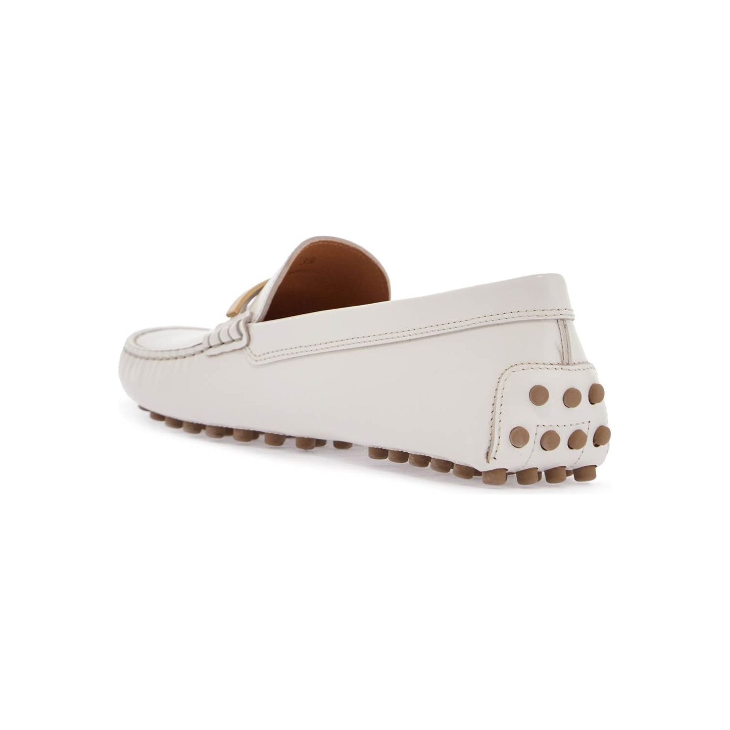 Tod'S white lime calfskin driving loafer with low heel Loafers Tod'S Light Gray