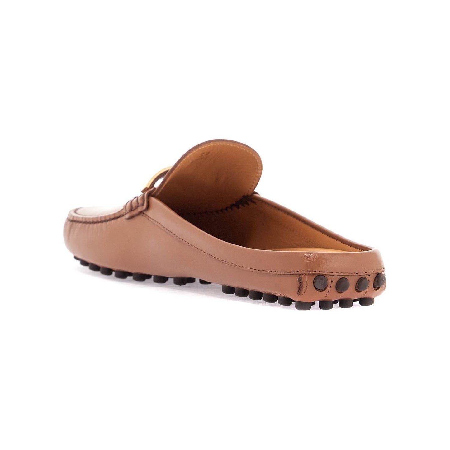 Tod'S dark brown calfskin slip-on with metal detail