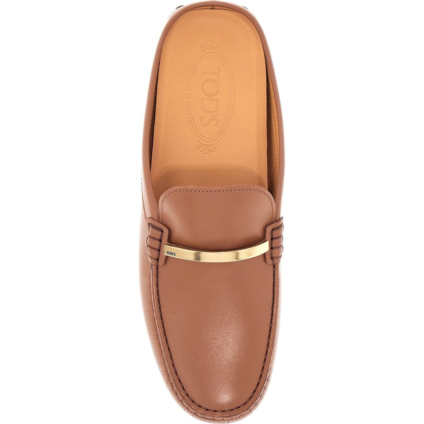 Tod'S dark brown calfskin slip-on with metal detail