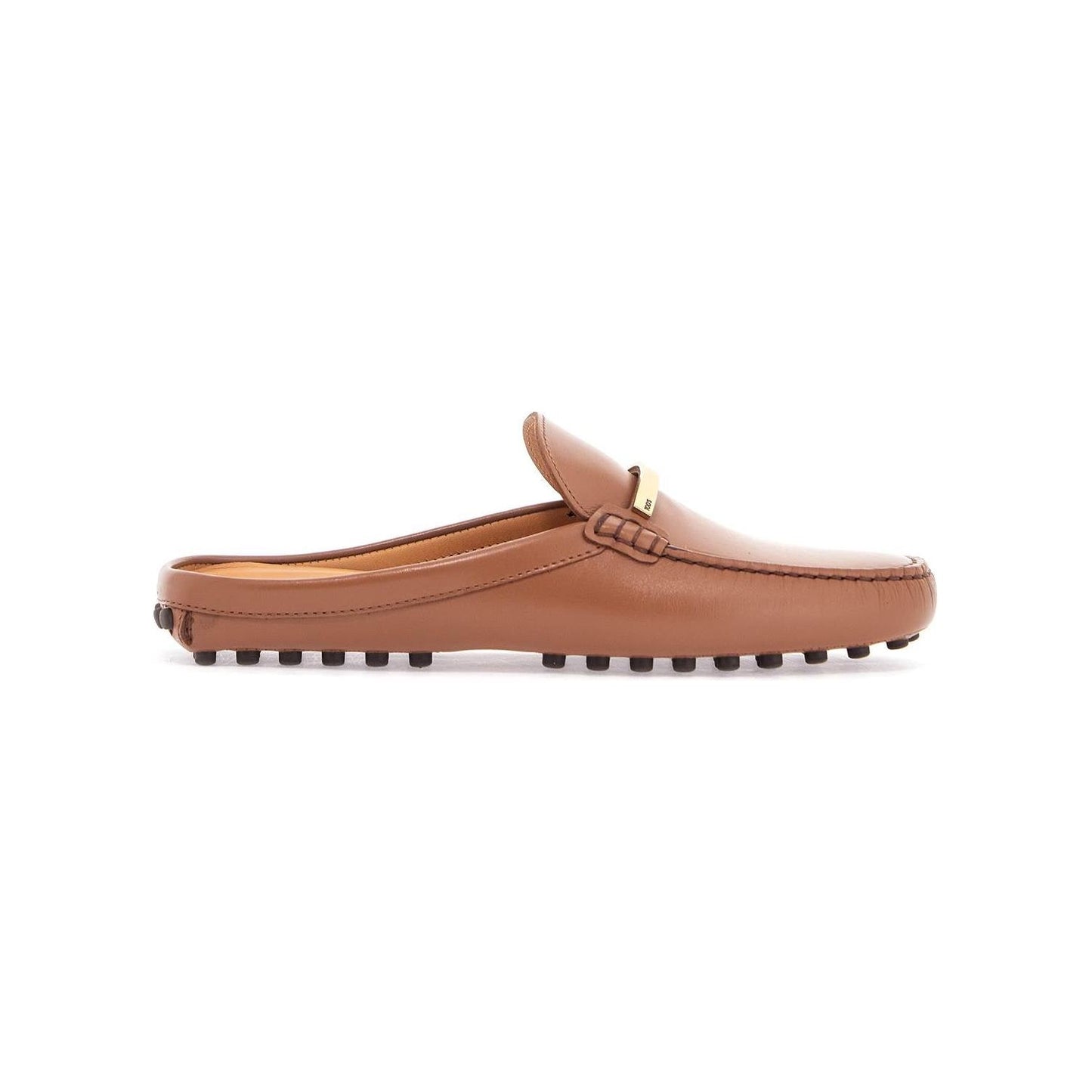 Tod'S dark brown calfskin slip-on with metal detail