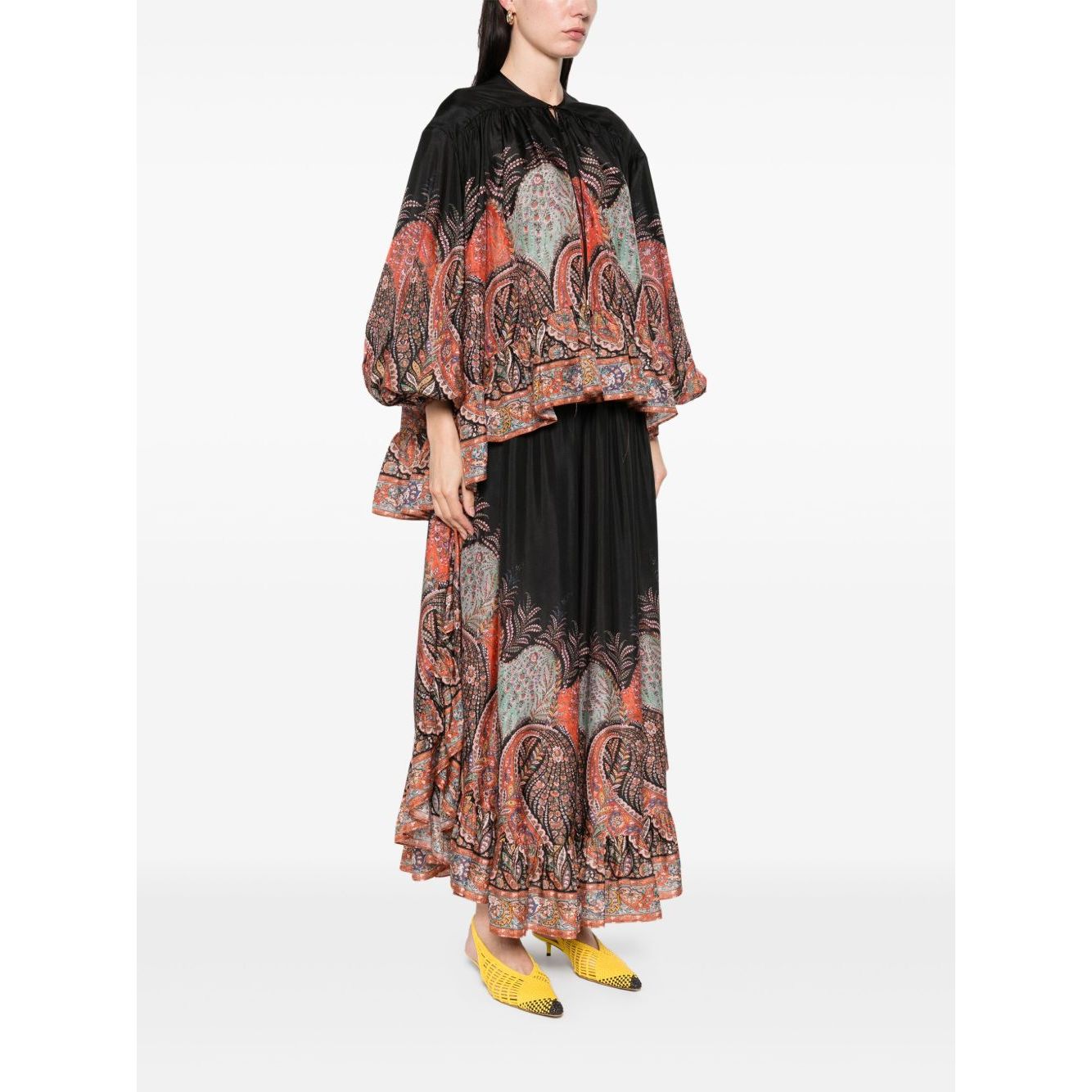 Zimmermann Rhiannon Ruffle Blouse with Puff Sleeves Shirts