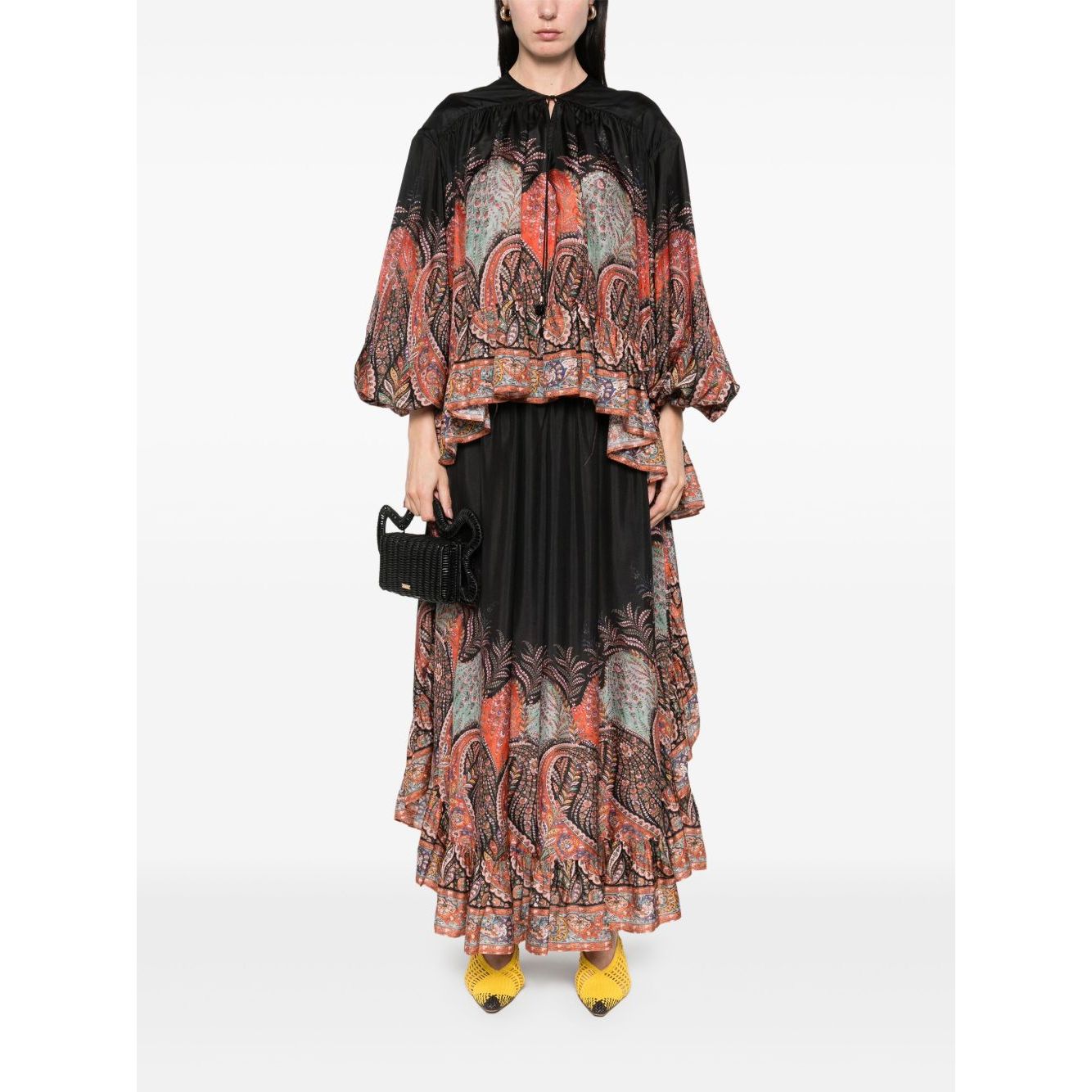 Zimmermann Rhiannon Ruffle Blouse with Puff Sleeves Shirts