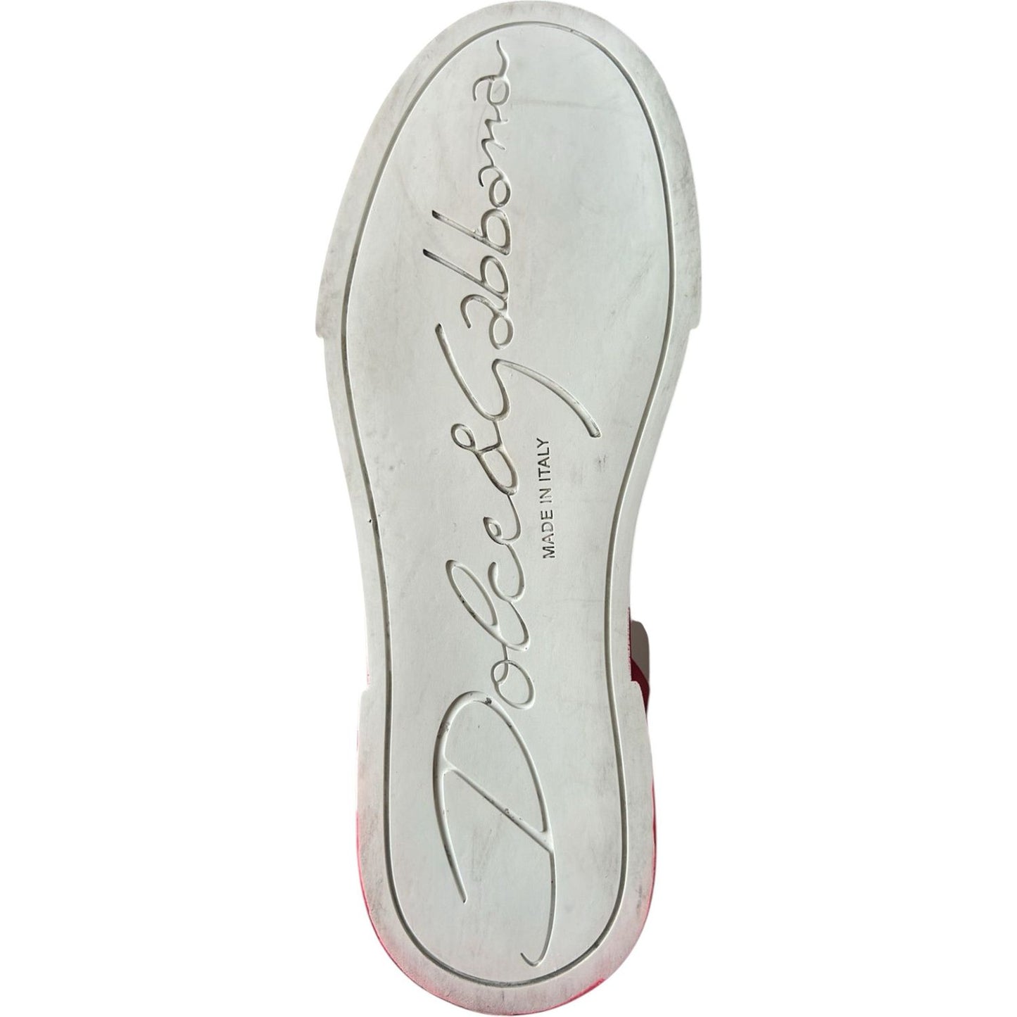 Dolce & Gabbana White Red Logo Portofino Sneakers Shoes