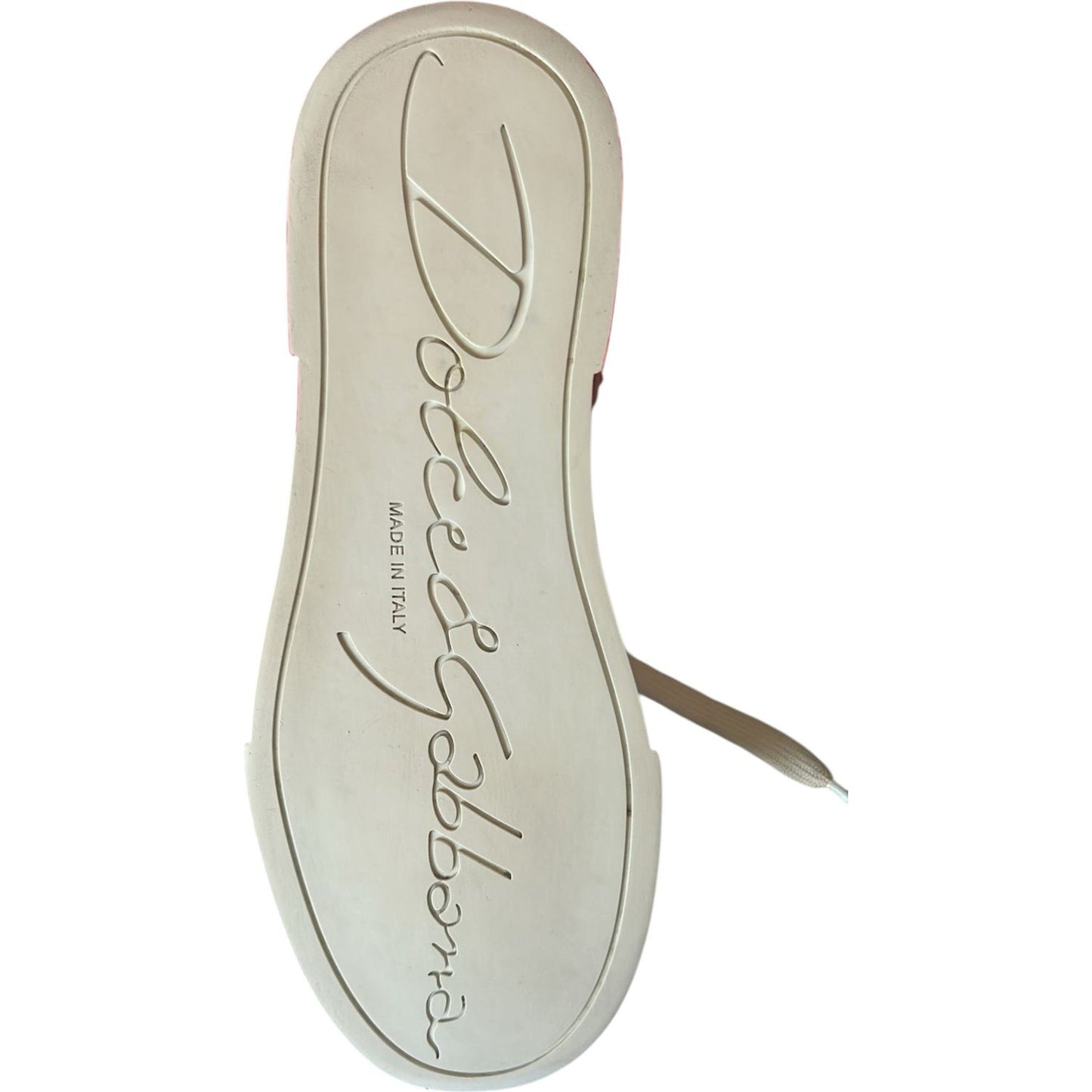 Dolce & Gabbana White Red Logo Portofino Sneakers Shoes