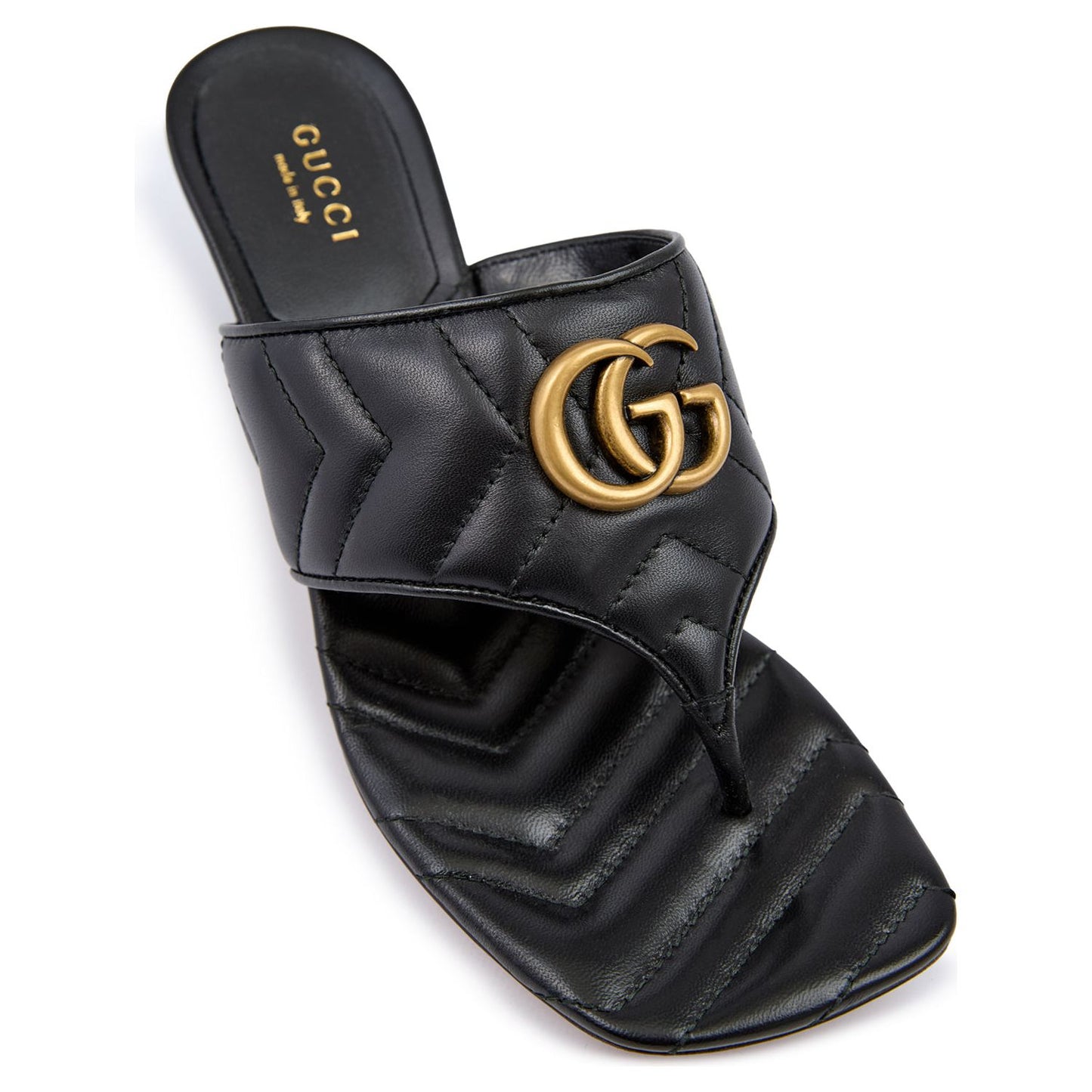 Gucci Mystic Black Nappa Charlotte Leather Sandals