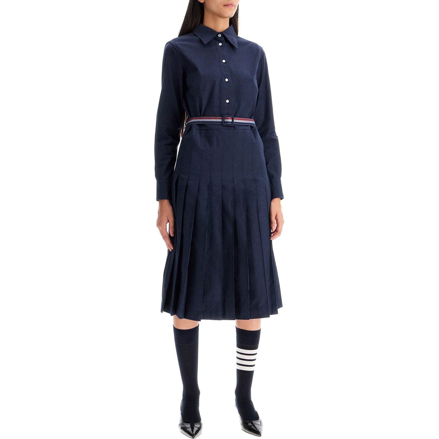 Thom Browne midi shirt dress with belt