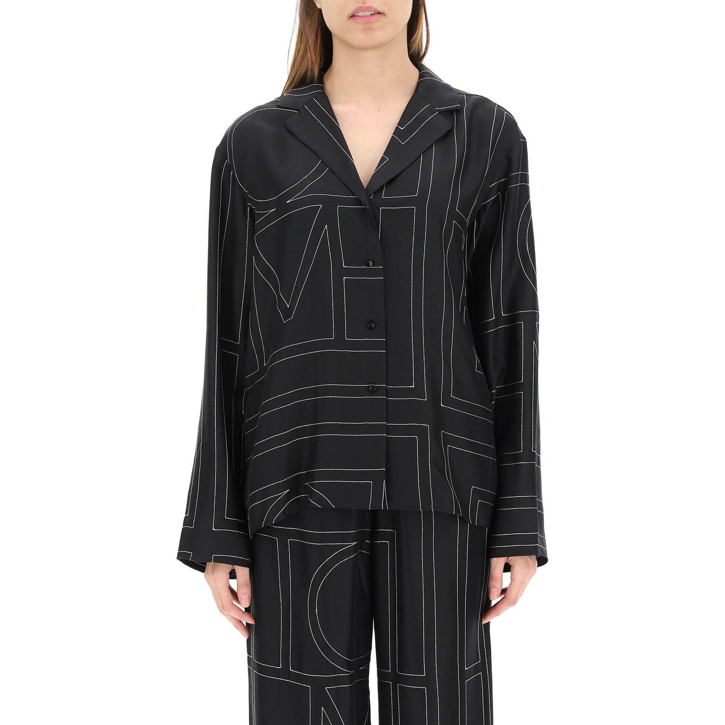 Toteme monogram silk pajama top