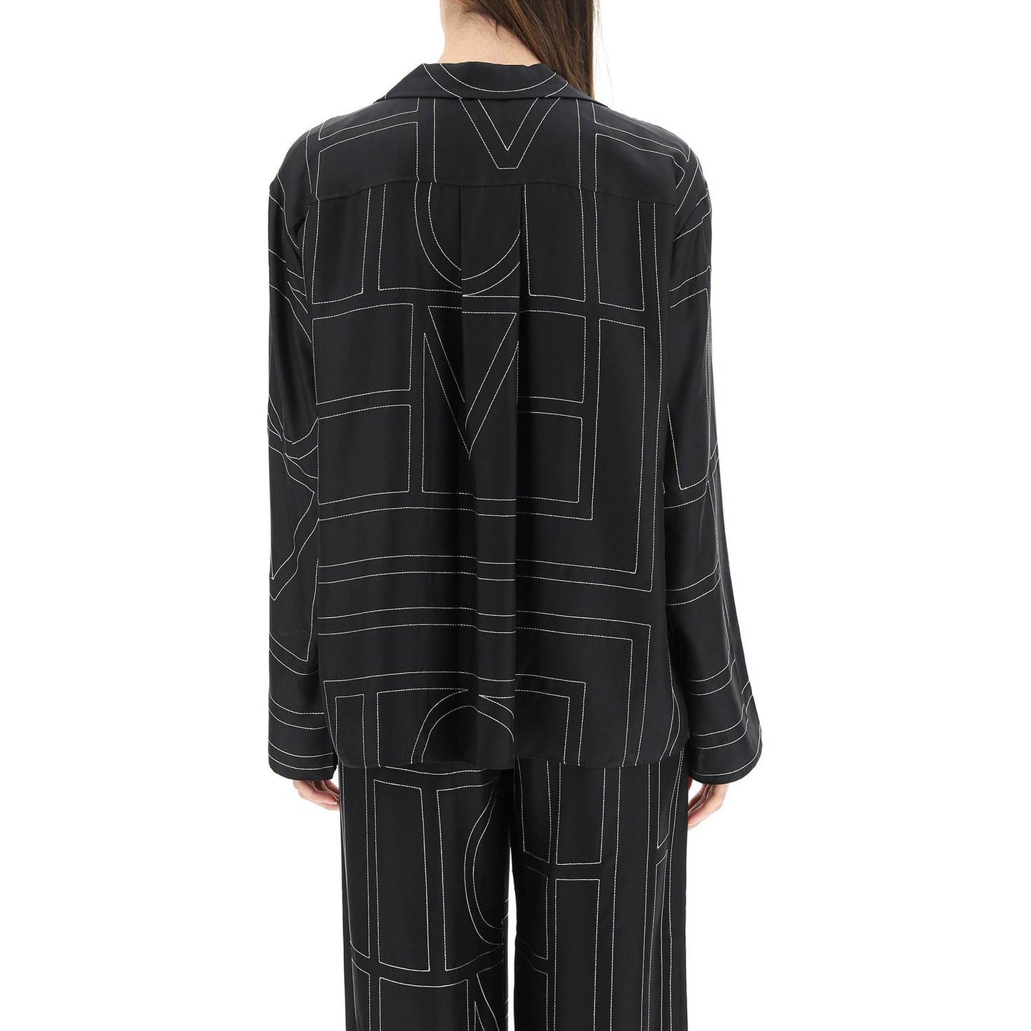 Toteme monogram silk pajama top