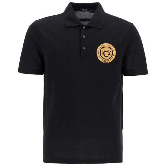 Versace chain crest polo shirt