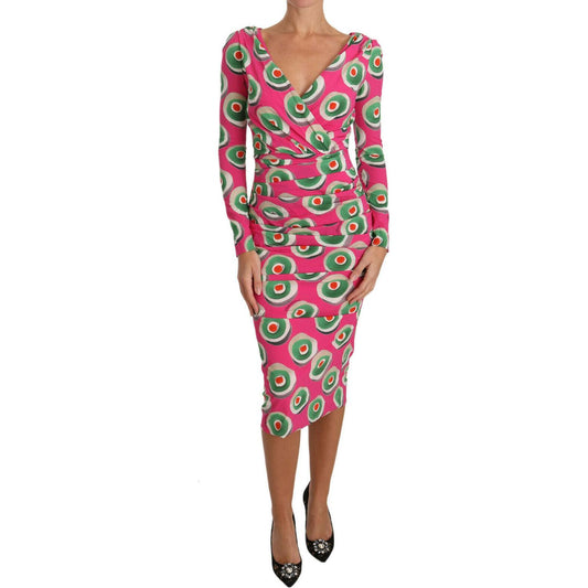 Dolce & Gabbana Elegant Pink Silk Sheath Bodycon Dress Dolce & Gabbana Maroon