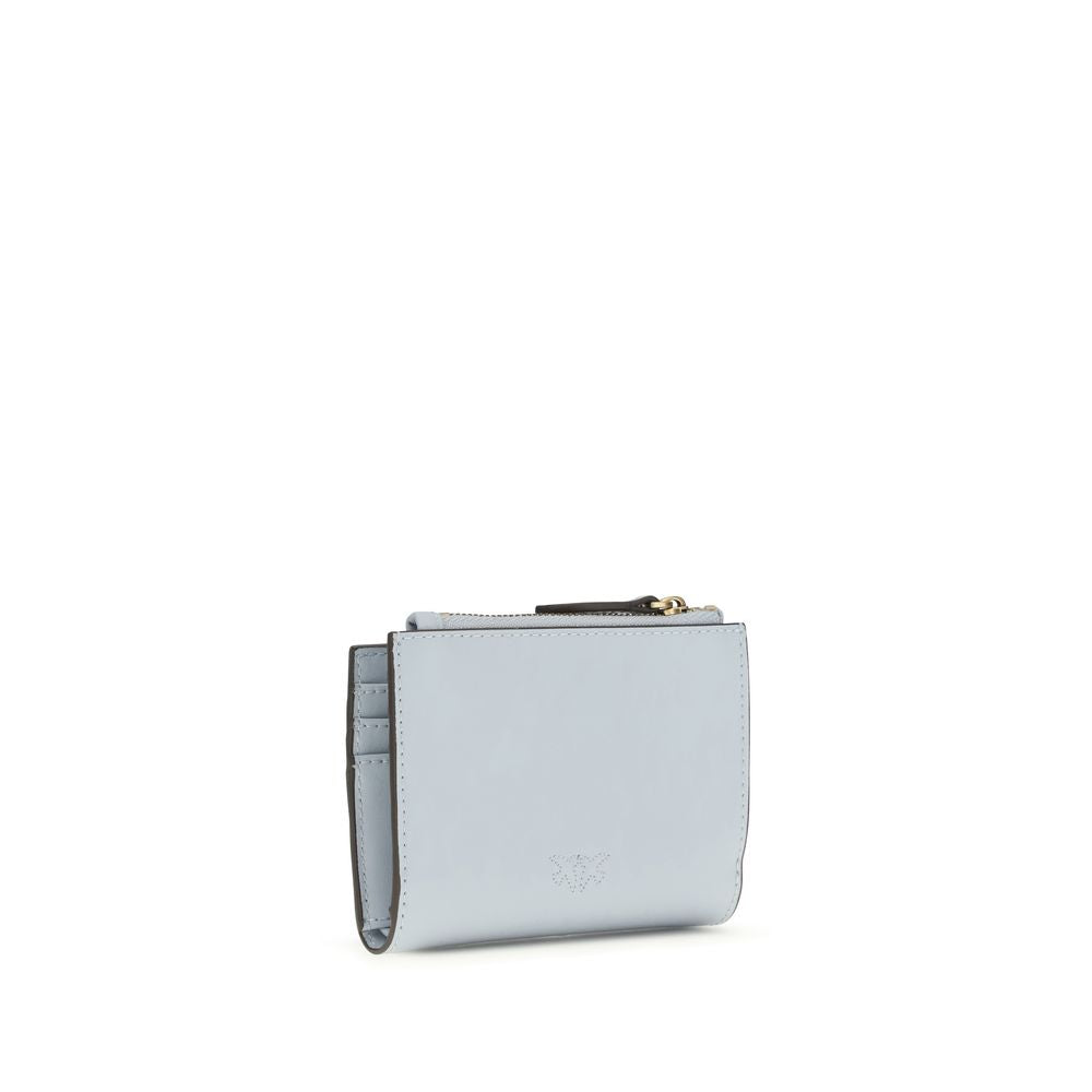 PINKO Blue Calf Leather Bos Taurus Wallet