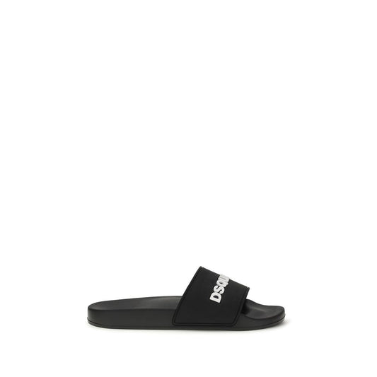 Dsquared² Black Rubber Sandals 1728,72470364320,Black,Dsquared²,EU40/US7,EU41/US8,EU42/US9,EU43/US10,EU44/US11,EU45/US12,Men,New with tags,Sandals - Shoes,Shoes
