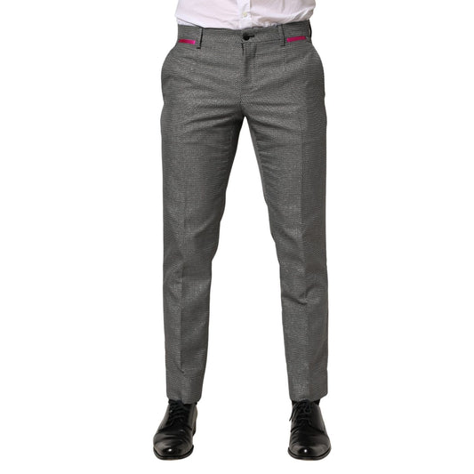 Dolce & Gabbana Gray Viscose Skinny Men Dress Trouser Pants