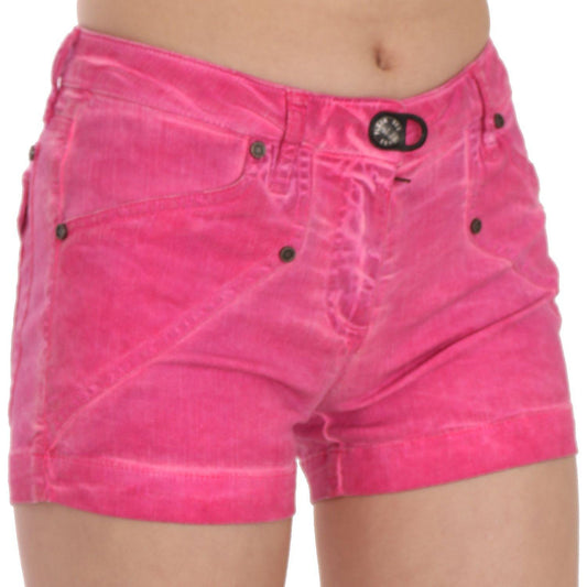 PLEIN SUD Chic Pink Mid Waist Mini Shorts PLEIN SUD Pale Violet Red