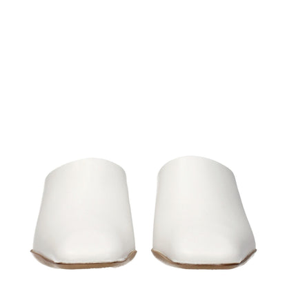 Jil Sander White Leather Slippers