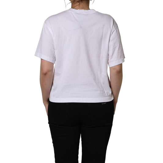 Dolce & Gabbana White I Love Supermodel Cotton Crew Neck T-shirt
