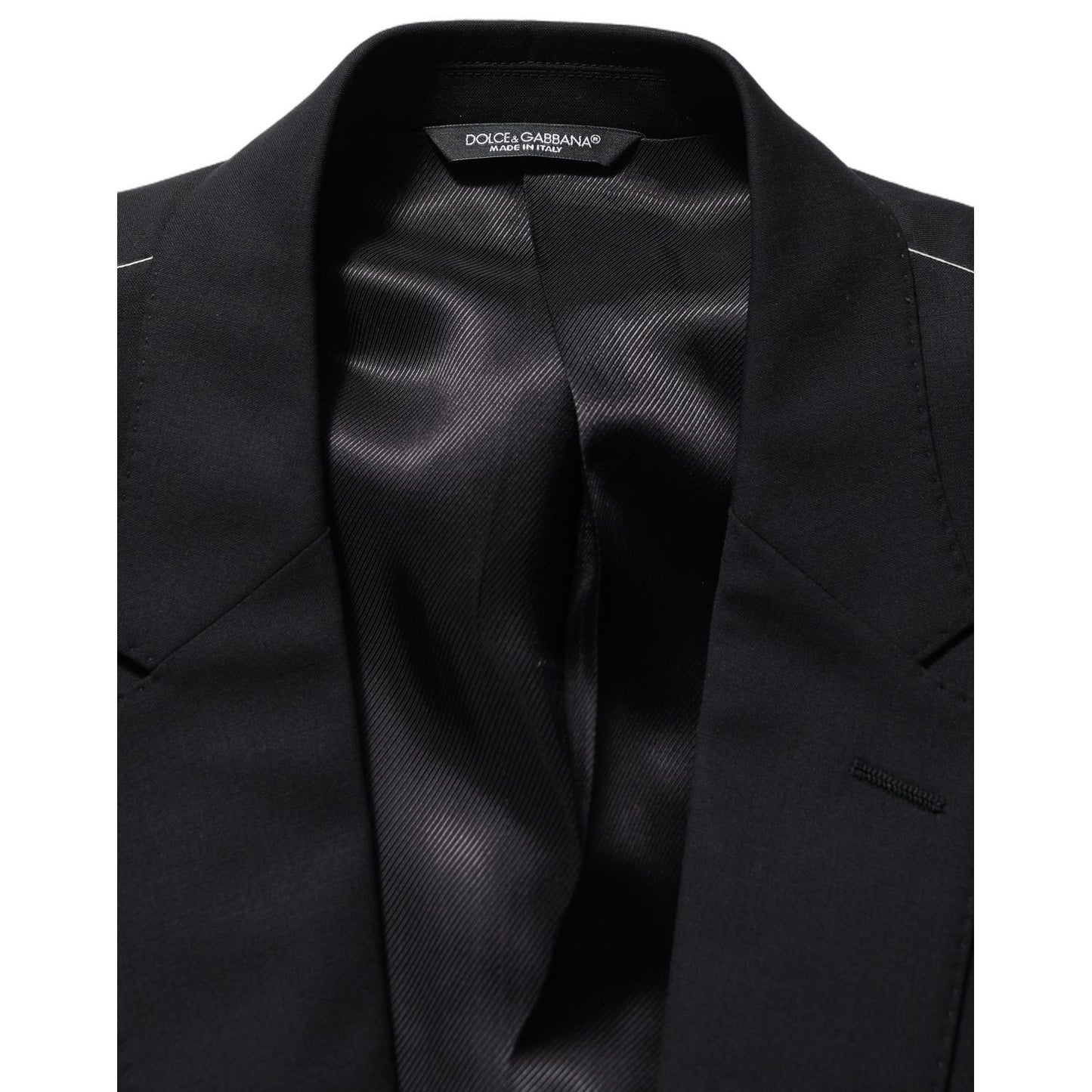 Dolce & Gabbana Dark Blue Wool Single Breasted Blazer Jacket