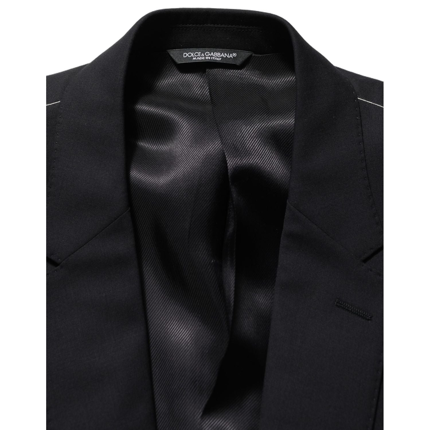 Dolce & Gabbana Dark Blue Wool Single Breasted Blazer Jacket