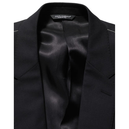Dolce & Gabbana Dark Blue Wool Single Breasted Blazer Jacket