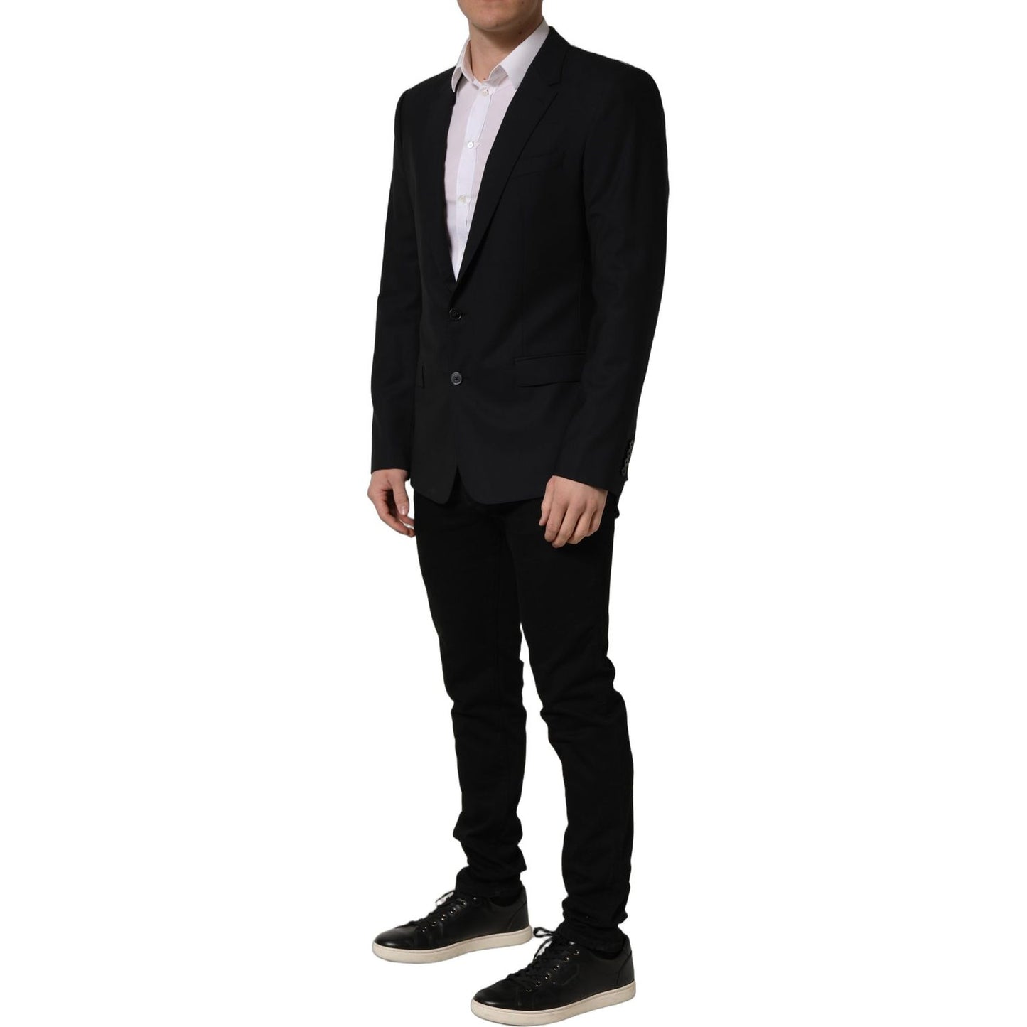 Dolce & Gabbana Dark Blue Wool Single Breasted Blazer Jacket