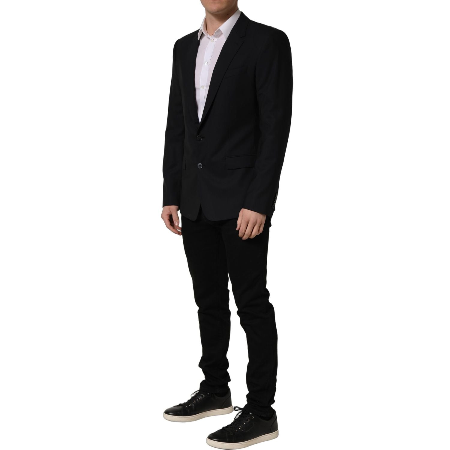Dolce & Gabbana Dark Blue Wool Single Breasted Blazer Jacket
